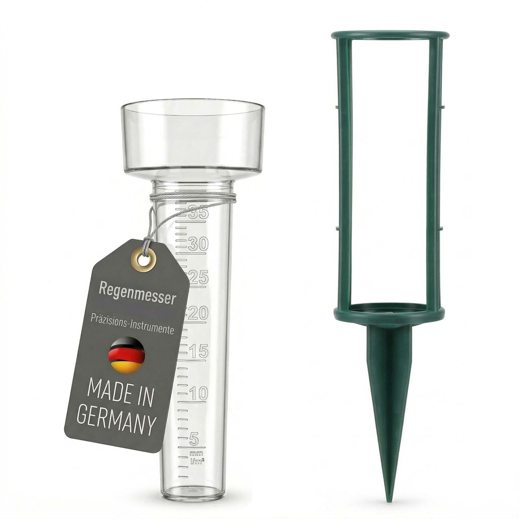 Regenmesser mit Erdspieß Kunststoff Glas Produktbild 