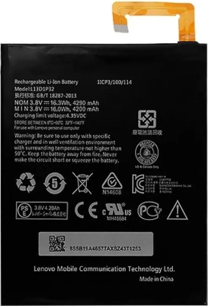 Batterie Lenovo Tab 2 A10-70 L14D2P31 de Rechange Haute Capacité