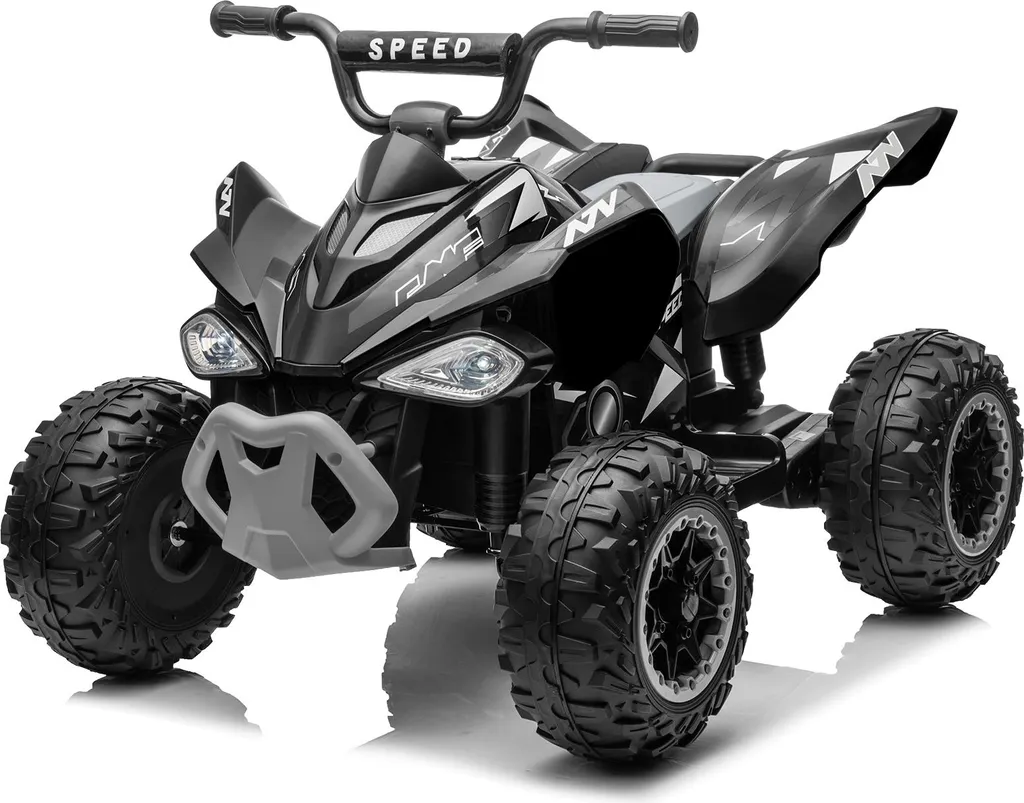 FCH Quad Électrique Enfant 12V 7Ah ATV Noir avec Musique et Phares LED