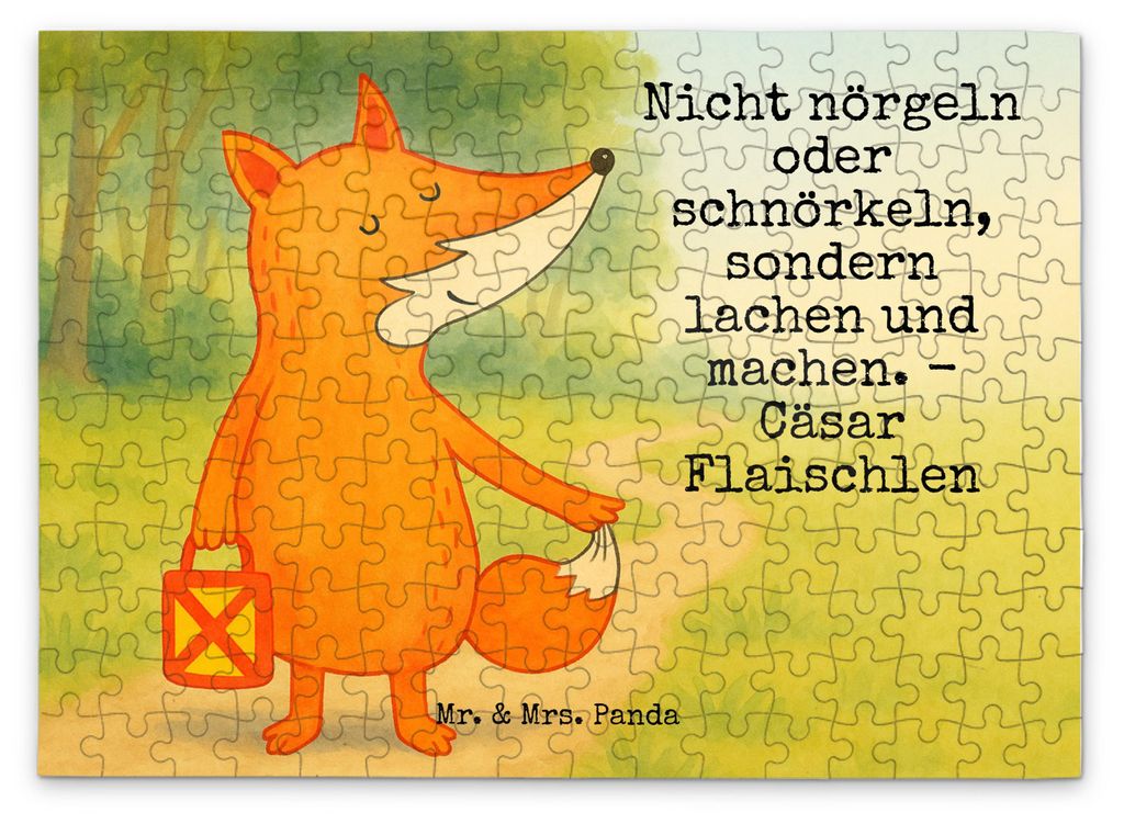 Mr. & Mrs. Panda Puzzle Fuchs Laterne Design 192 Teile - Weiß - Geschenk, 300, 500, Laternenumzug, Sankt Martin, Legespiel, Optimistisch, Positiv,...