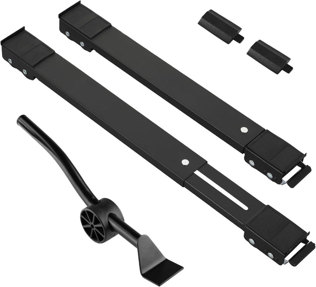 2er Set Waschmaschinen Untergestell mit Möbelheber und Rädern, Tragkraft 300kg, Transportrollen für Waschmaschine, 45 - 71 cm erweiterbar, Schwarz