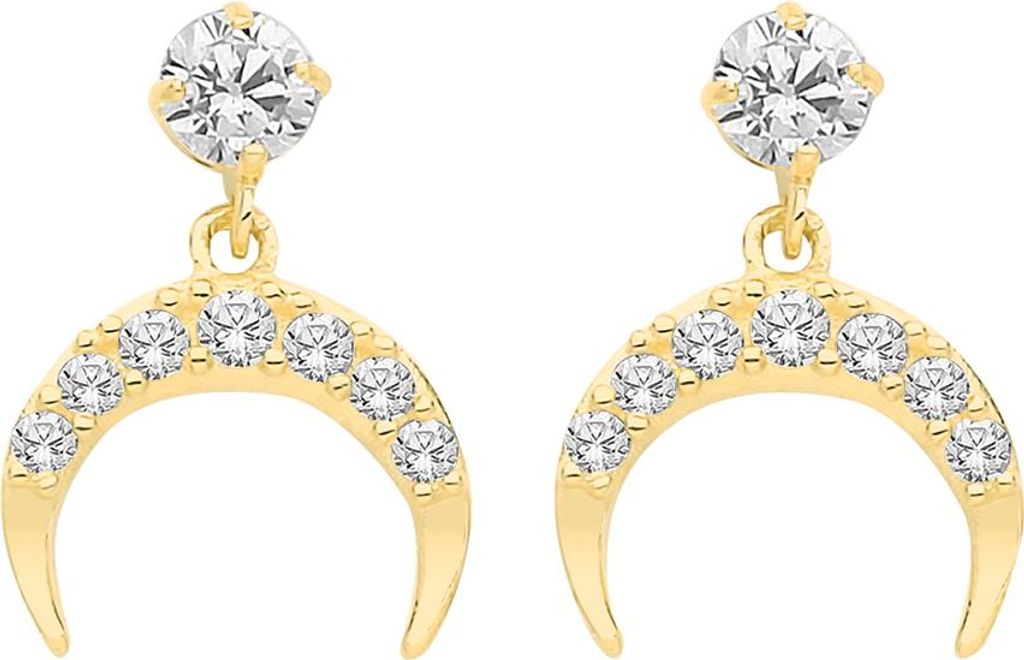 Exklusive 9 Karat (375) Gold Damen - Paar Ohrringe mit Zirkonia - 10mm*7mm; TRS26673