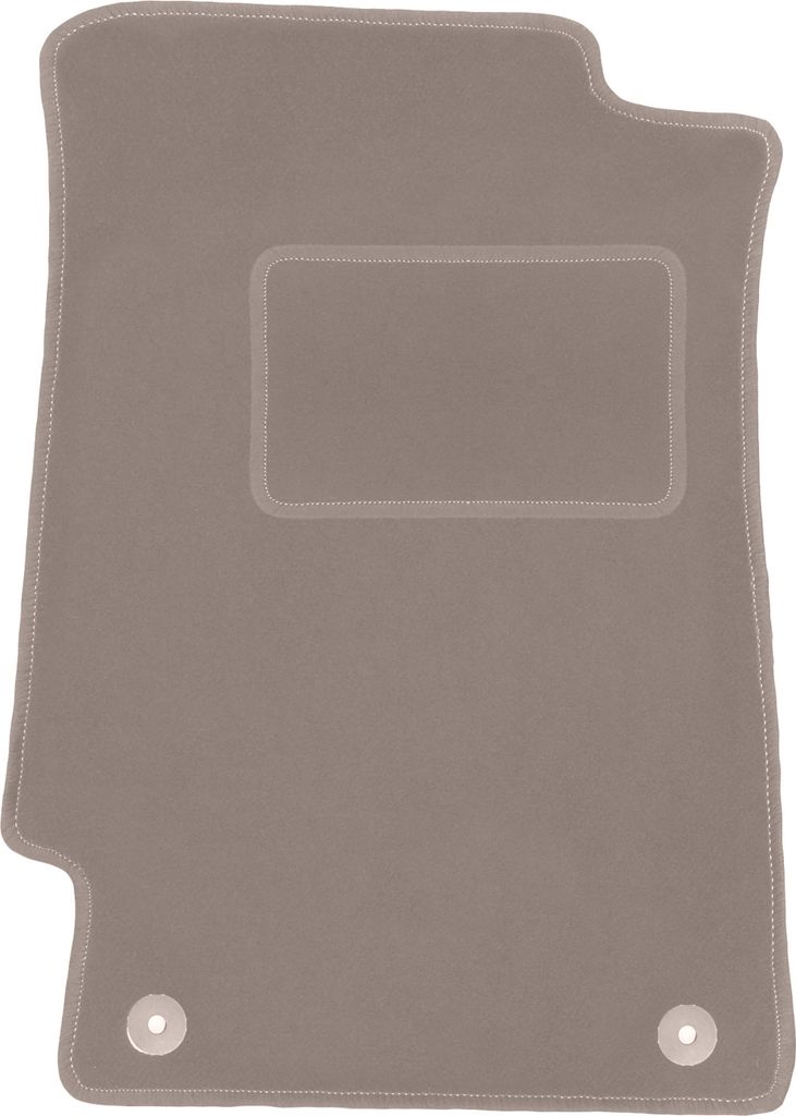 Fahrerfußmatte Velours beige passend für Honda Civic V (1991-1996, Schrägheck) – mit Befestigungen – passgenau