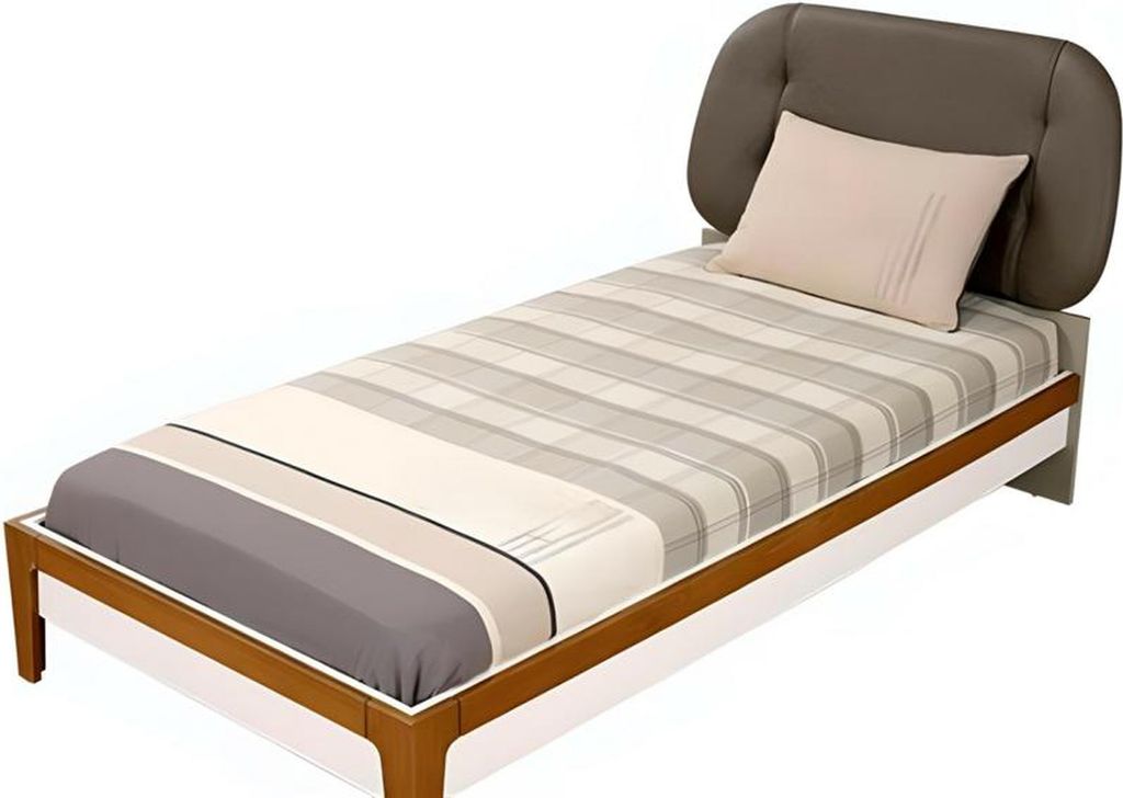Graues Holzbett modern elegant für Schlafzimmer