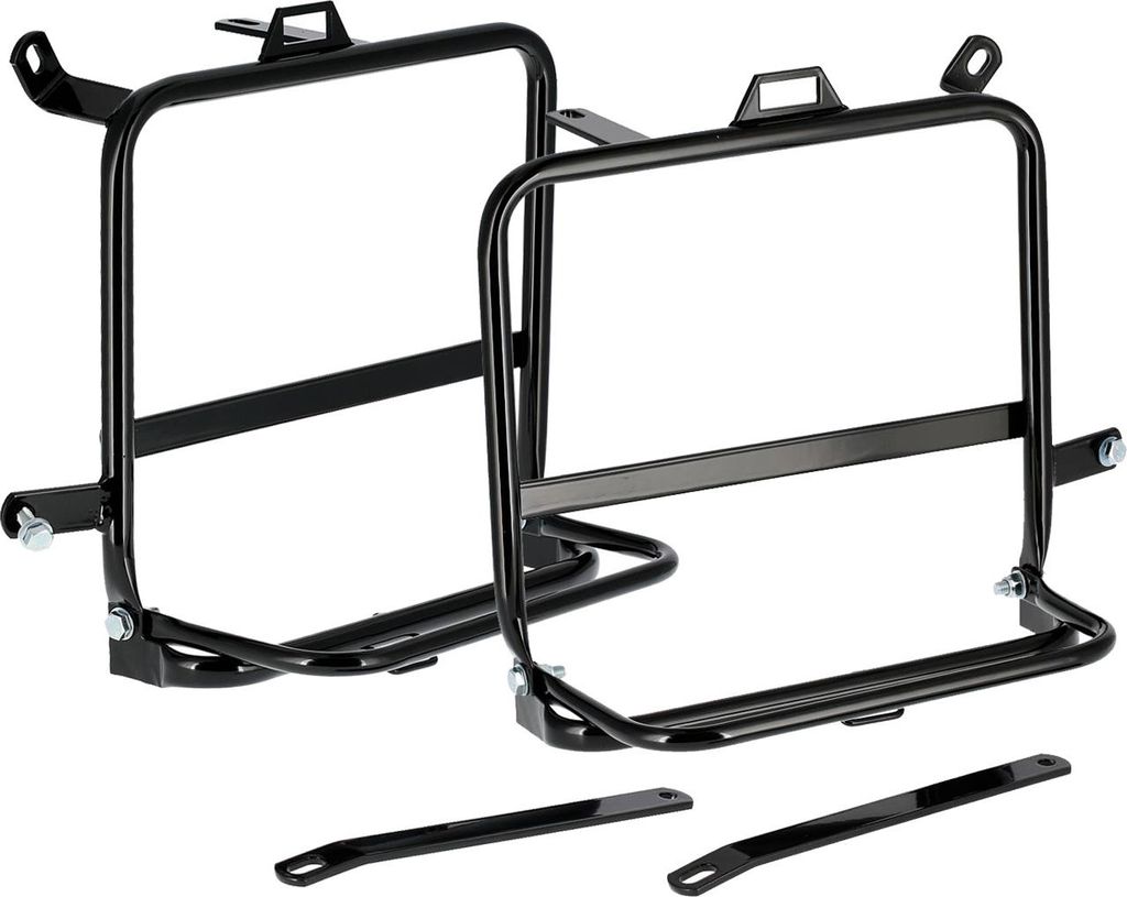 Set: Seitengepäckträger rechts + links, schwarz - für MZ ETZ125, ETZ150, ETZ251, ETZ301