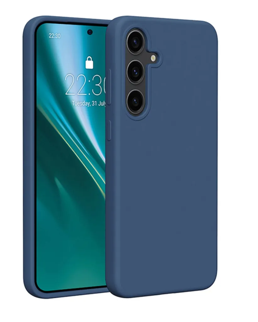 Cover Etteri Samsung S25 Silicone Soft Touch Blu Scuro - Elegante