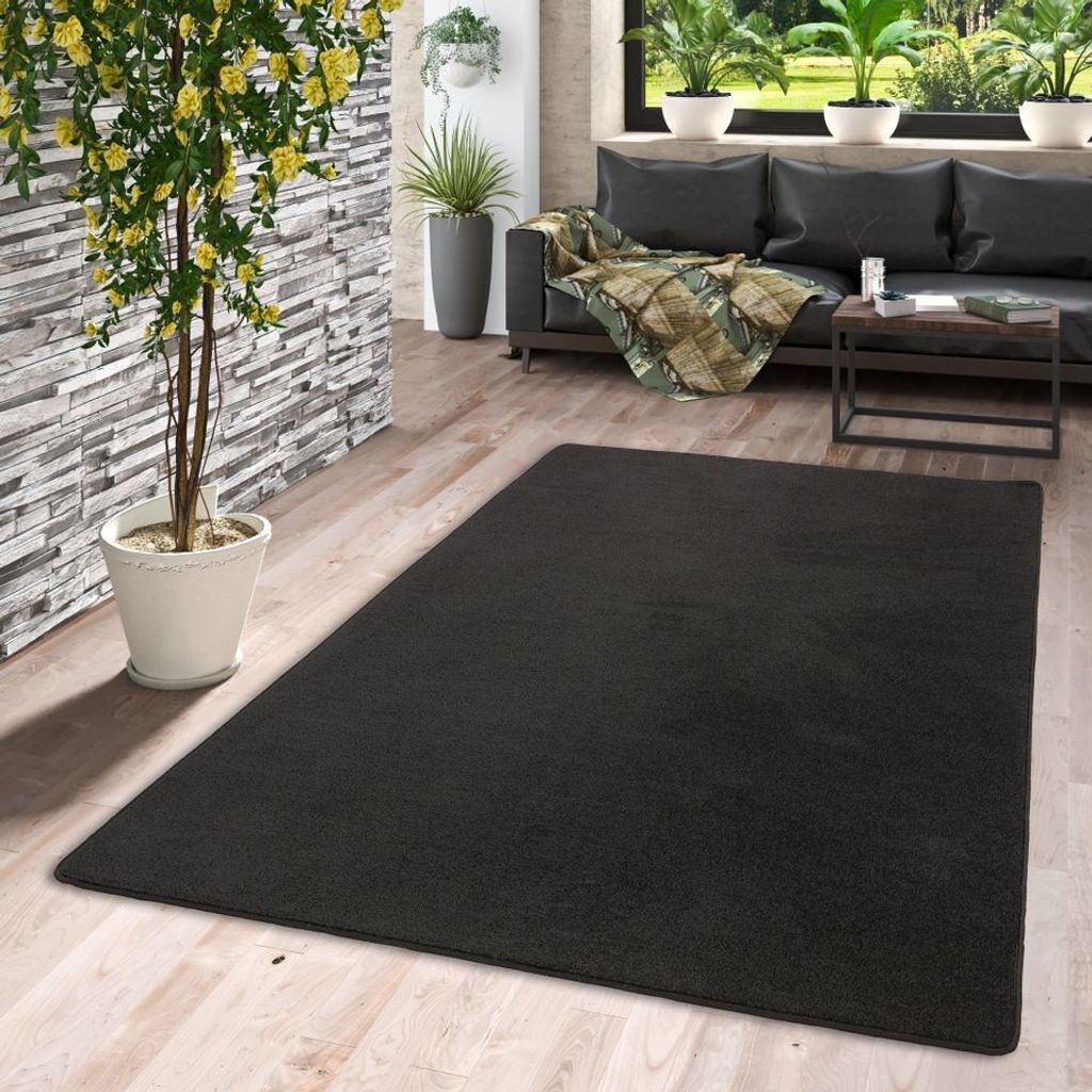 Velours Teppich Joy Schwarz, Größe:240x360 cm