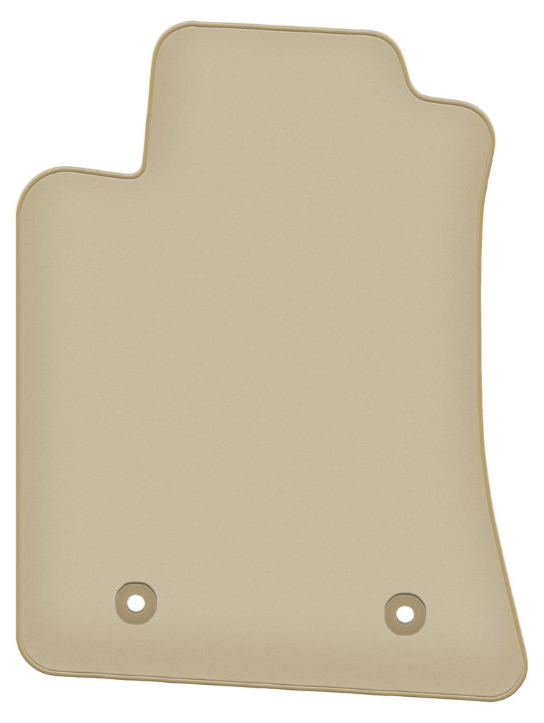 Fahrerfußmatte Velours PREMIUM beige passend für Toyota Avensis II T25 (2003-2009, Kombi, Liftback, Limousine) – mit Befestigungen – passgenau