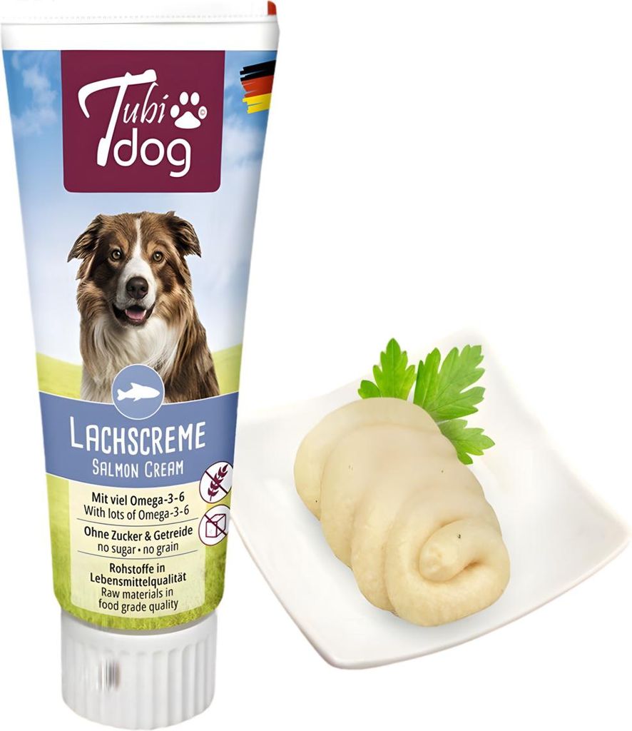 Tubi-DOG Tubi Dog Lachscreme in der Tube 75g Produktbild 