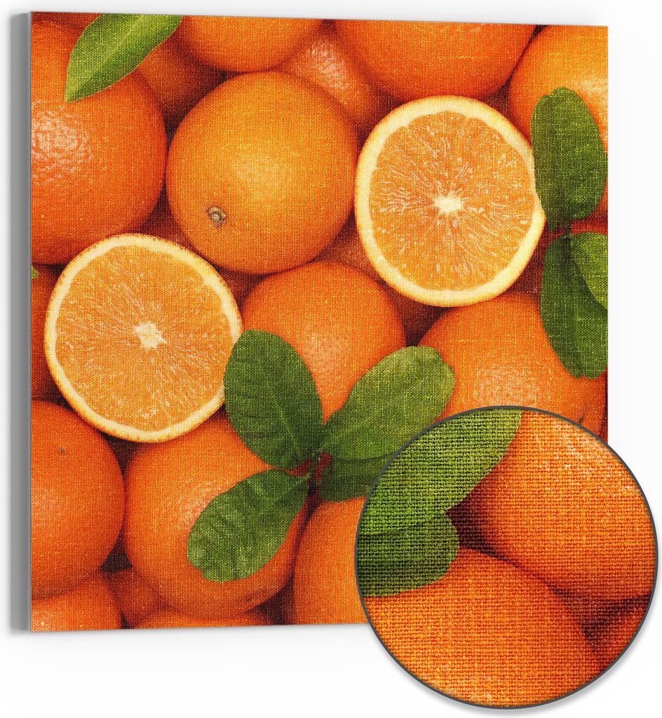 DEQORI Hybrid Leinwand Bild 30x30 cm 'Vitaminreiche Frische' Wandbild Glas flach modern