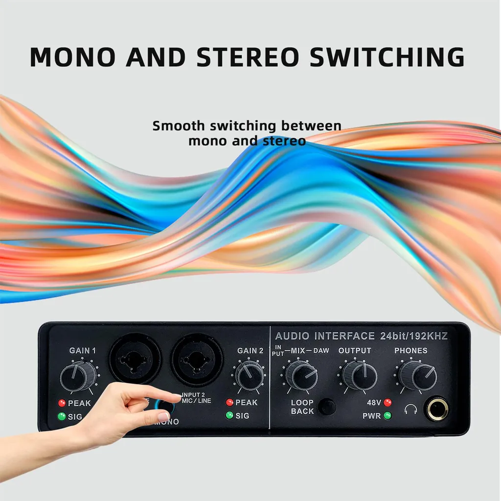 CHICIRIS Interface Audio USB 192KHz 24 bits avec Entrée Combo XLR TRS