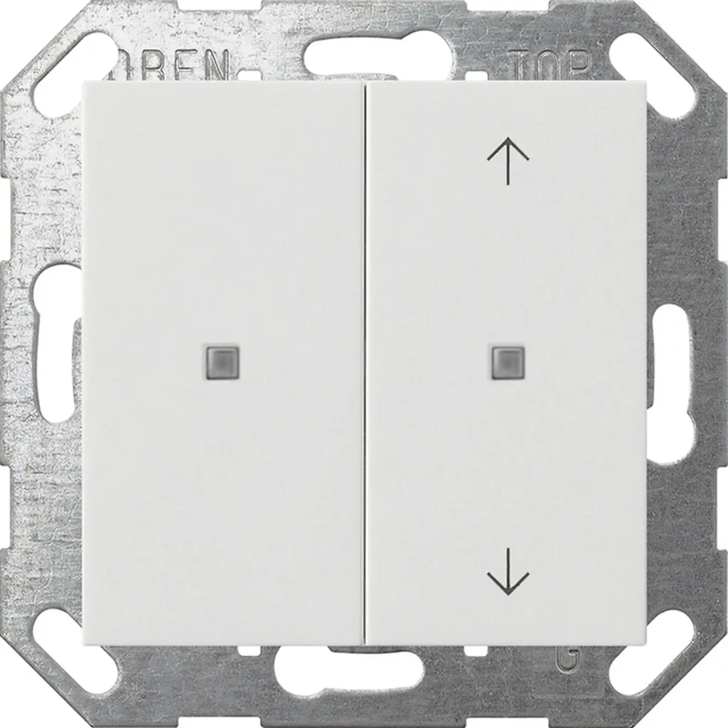 Bouton-poussoir Gira KNX à bascule 2f Système 55 blanc pur - Réf 513203