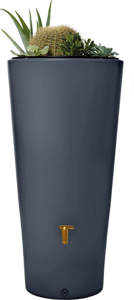 4rain VASO 2in1 Regenspeicher 220 L, graphite grey mit integrierter Pflanzschale; 295640