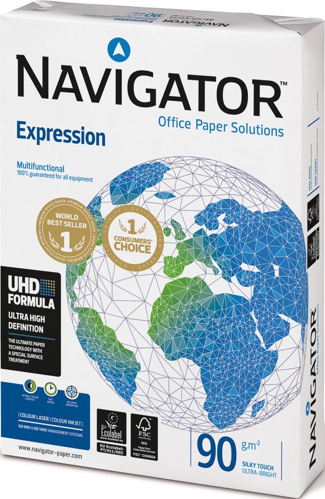 A box of Navigator Expression office paper.