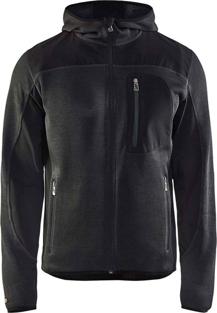 BLAKLÄDER Herren Strickjacke 4930 dunkelgrau/schwarz Größe S
