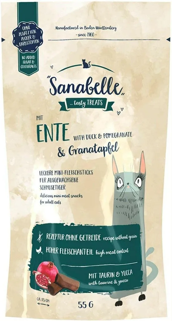 Friandise Chat Sanabelle au Canard - Récompense idéale éducation lot 20x55g