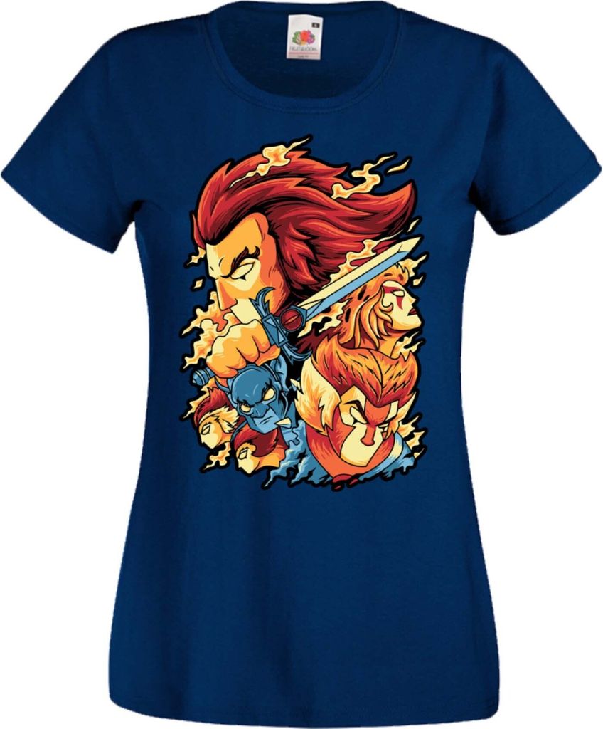 Damen T-Shirt Anime Manga Thundercats 01, Lady XL / Dunkelblau