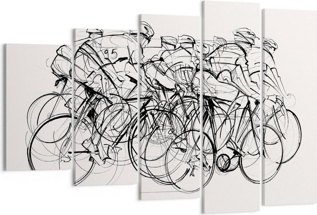 Bild auf Leinwand - Leinwandbild - Fahrrad Rennen Rad - 150x100cm - Wand Bild - Wanddeko - Leinwanddruck - Bilder - Kunstdruck - Wanddekoration - L...