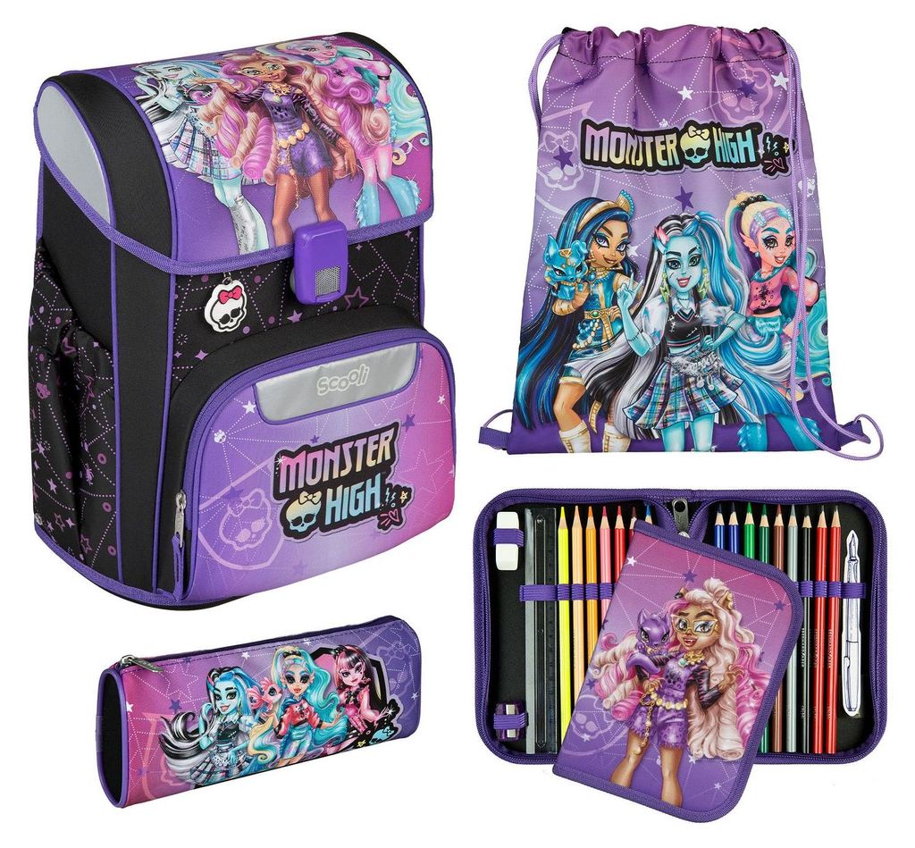 Scooli EasyStart Schulranzen-Set 5-teilig Monster High Produktbild 