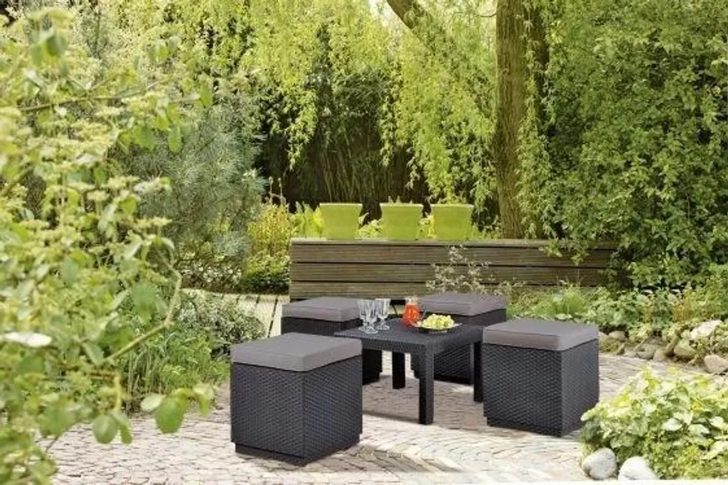 Solution rangement extérieur : tabouret coffre graphite étanche et robuste