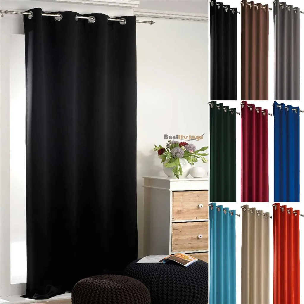 Tenda oscurante con occhielli (nero), dimensioni: 270x235cm - 5