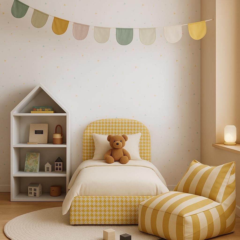 Lit MOON Jaune 90x200 Sommier métallique de haute qualité Image du produit 