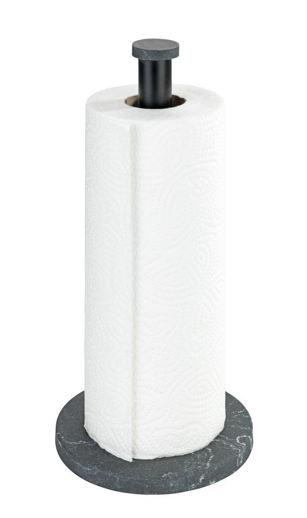 WENKO Küchenrollenhalter Mod. Marmor Schwarz, elegante Produktbild 