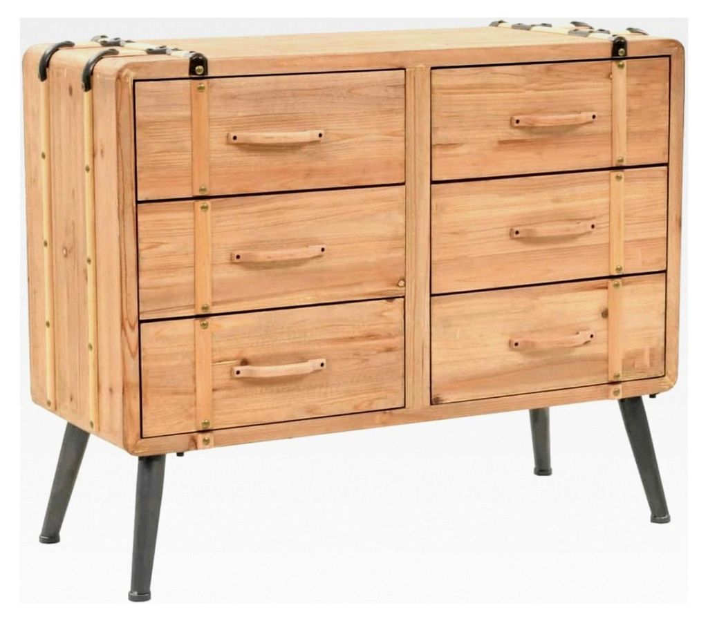 Schubladenkommode aus massivem Tannenholz 91x35x73 cm für Schlafzimmer und Wohnzimmer