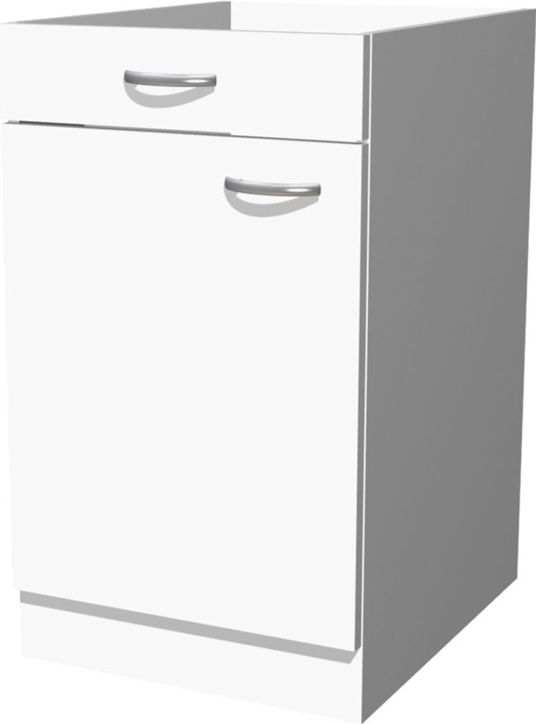 Küchenunterschrank ohne Arbeitsplatte - 50 cm breit - Weiß Produktbild 