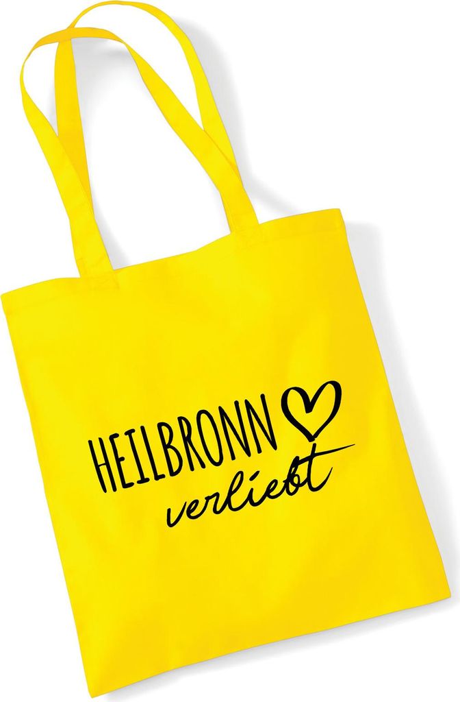 Huuraa Jutebeutel Heilbronn verliebt 10 Liter Yellow Baumwolle Tasche Geschenkidee