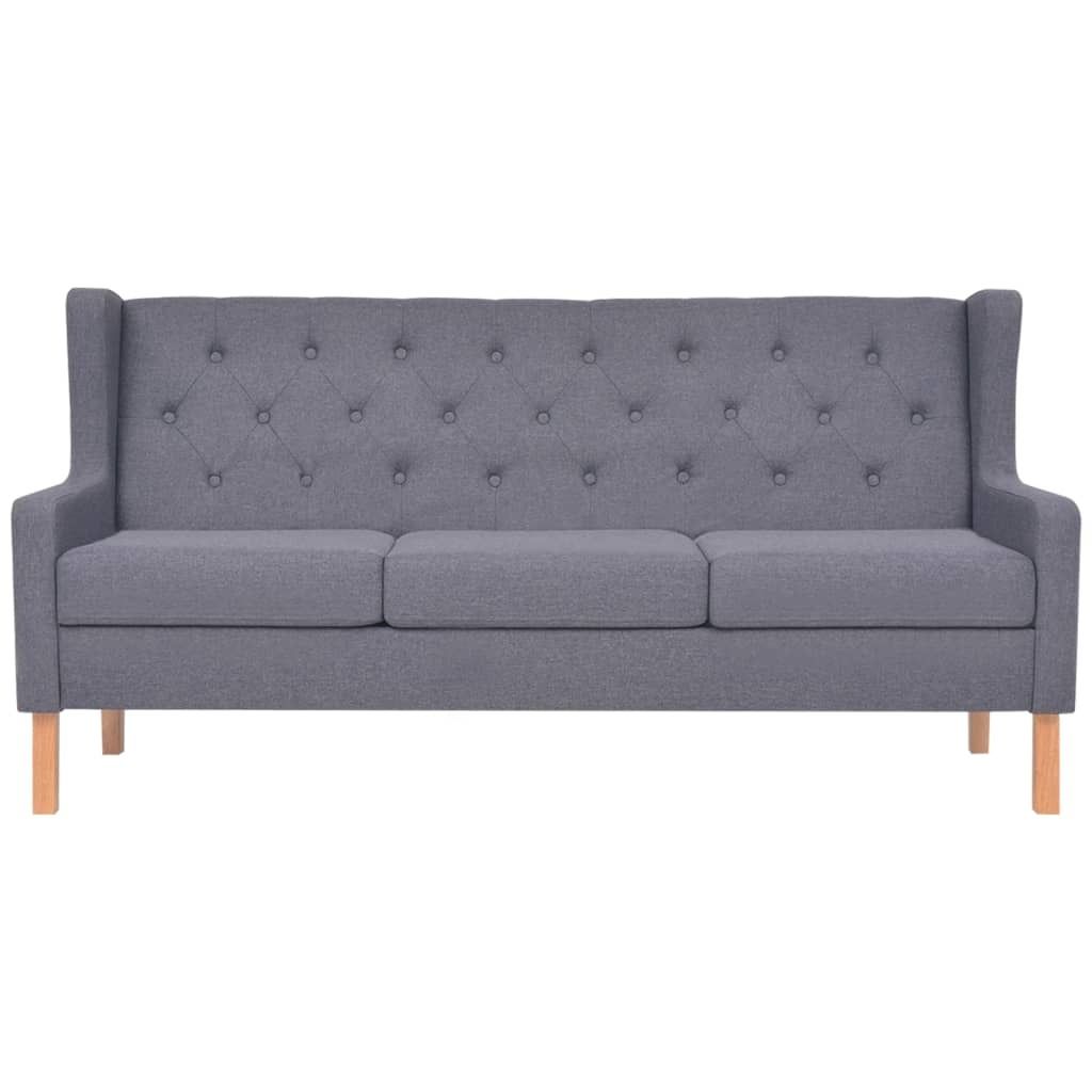 ZMH 3-Sitzer Sofa Stoff Grau