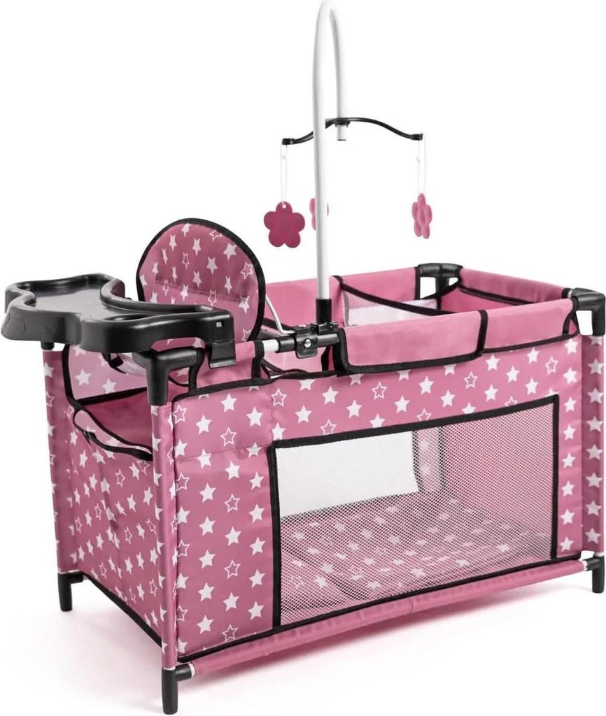 Puppenbettchen rosa mit Zubehör