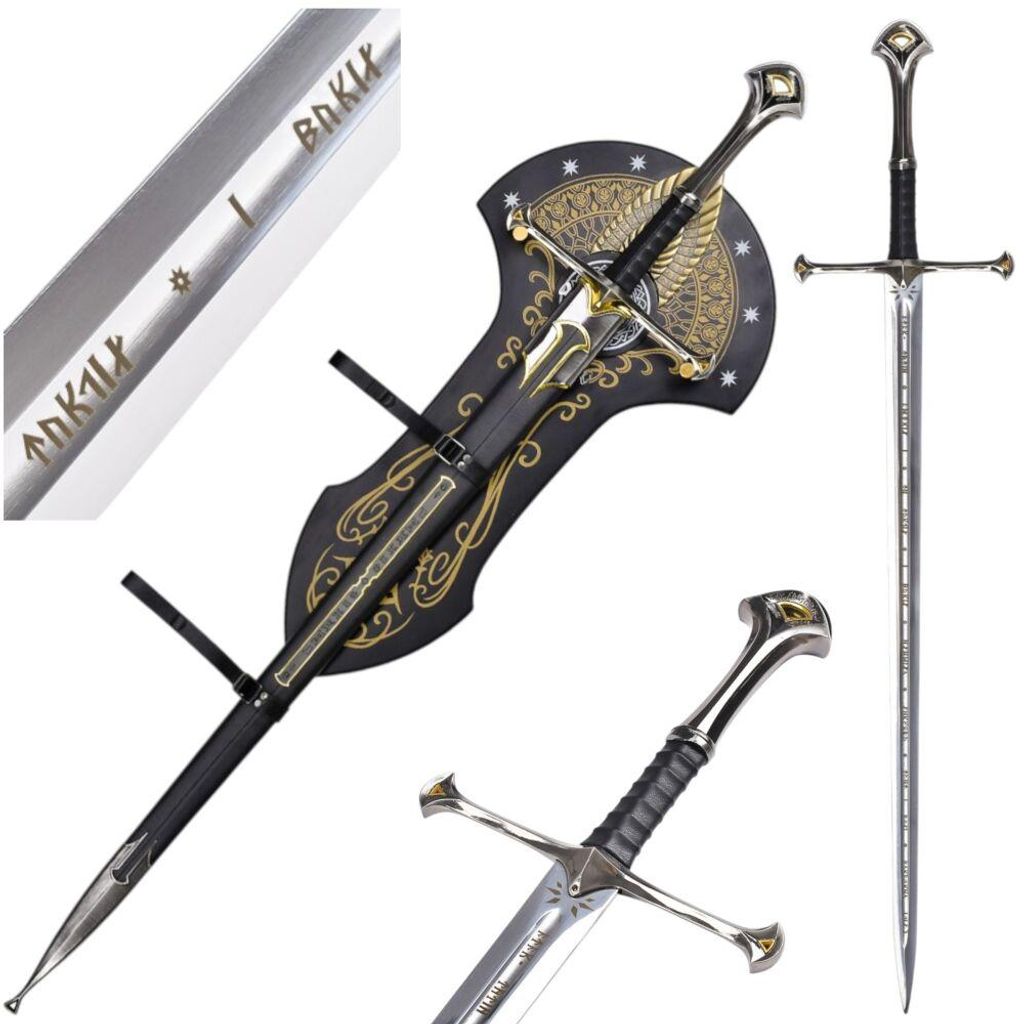 Fantasy Königsschwert Modell mit Scheide und Wandhalter 129 cm – Dekoratives Langschwert Edelstahl Wohnraum Dekoration Geschenkidee JT6334
