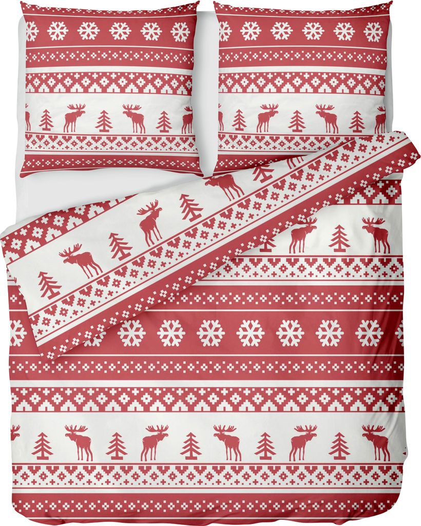 Weihnachts-Flanell-Bettwäsche Set 100% Baumwolle – King Size Mit Tiefen Taschen & Festlichem Design