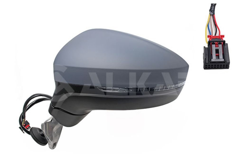 ALKAR 9039147 Außenspiegel Seitenspiegel Links für VW TIGUAN (AD1) Beheizt Asphärisch Grundiert Elektrisch