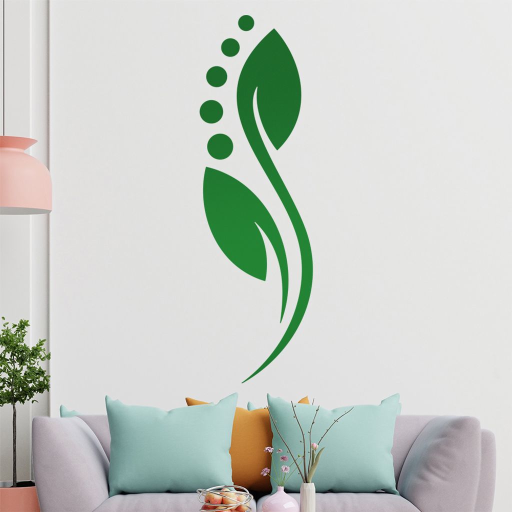 Blüte - Linien Punkte Wandtattoo in 6 Größen - Wandaufkleber Wall Sticker - Dekoration, Küche, Wohnzimmer, Schlafzimmer, Badezimmer
