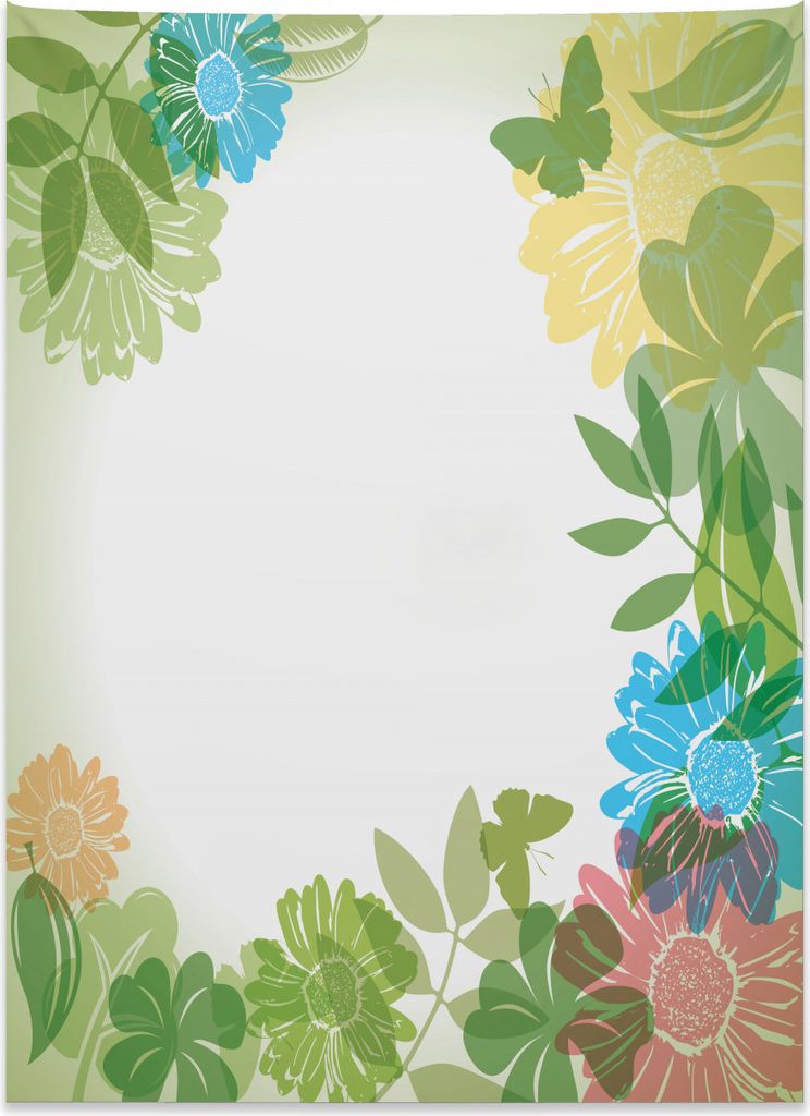 Abakuhaus Green Flower Wandteppich, Natur Laub aus Weiches Mikrofaser Stoff Kein Verblassen Klare Farben Waschbar, 110 x 150 cm, Mehrfarbig