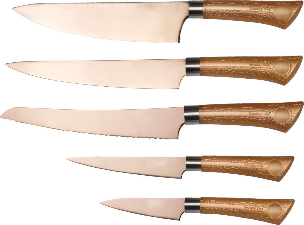 Hochwertiges Messerset 5 tlg.Titan Küchenmesser Kochmesser Produktbild 