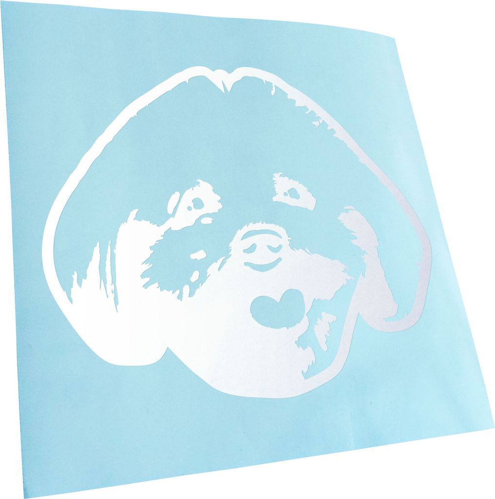 Kiwistar - Autoaufkleber - maltese Hund - Gold - 40x33cm - Aufkleber für Auto, Laptop, Fahrrad, LKW, Motorrad mehrfarbig JDM Decal Racing