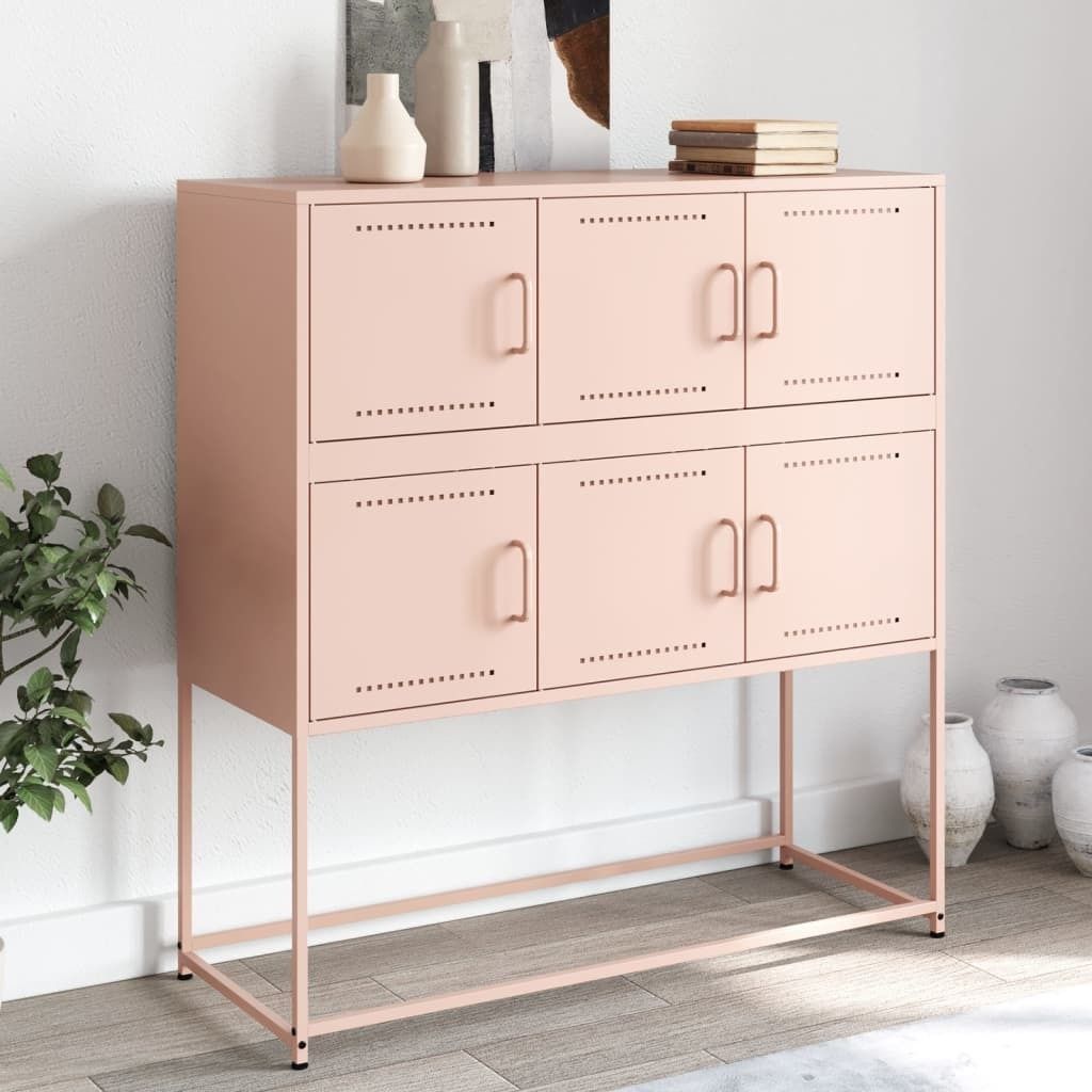 "2026 Promotion" Sideboard Wohnzimmer - Rosa 100,5x39x107 cm Stahl - Kommoden CC30368