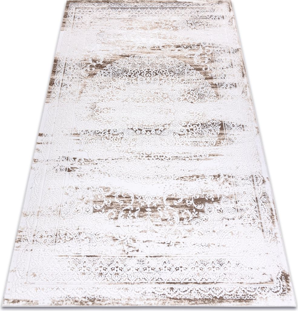 Teppich ACRYL VALENCIA 9986 ORNAMENT, RAHMEN, vintage elfenbein beige 120x180 cm