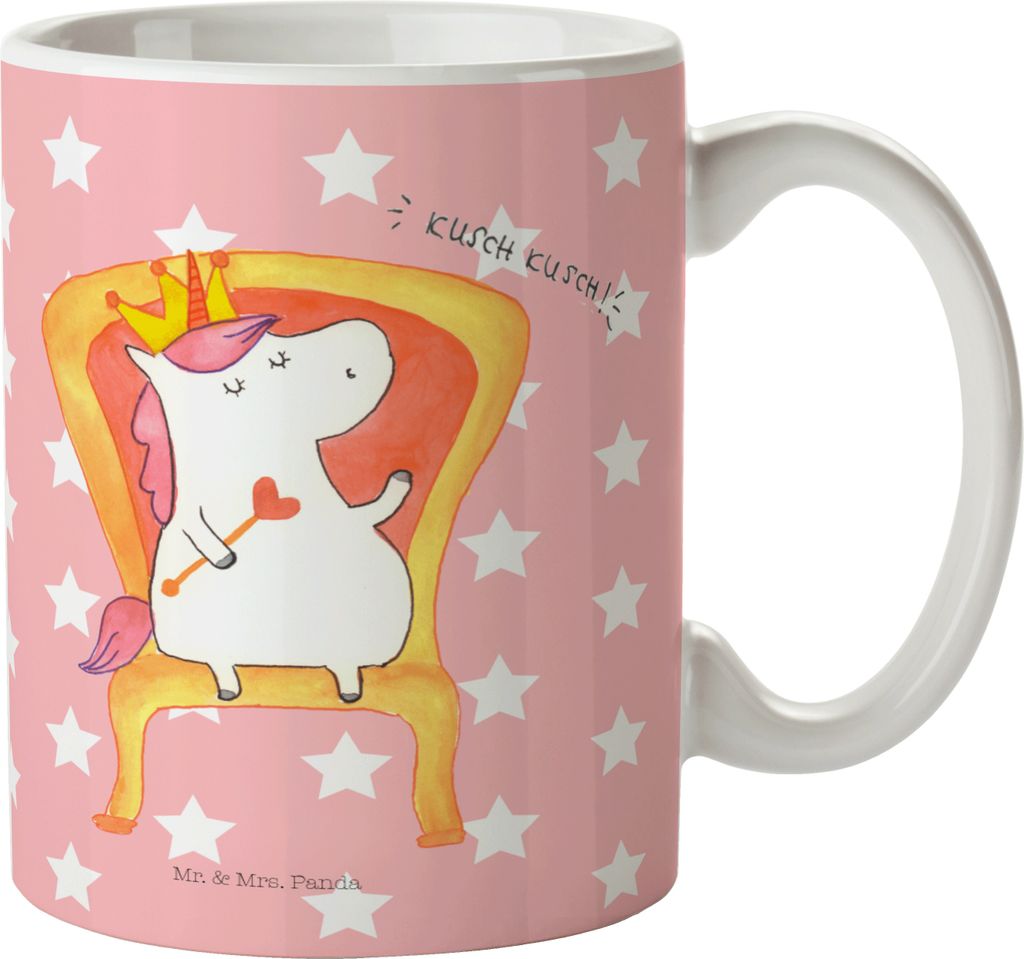 Mr. & Mrs. Panda Kaffeebecher Einhorn Prinzessin - Rot Pastell - Geschenk, haferl, Kaffeetasse, Monat, Teetasse, Unicorn, Geburtstagsgeschenk, Pott...