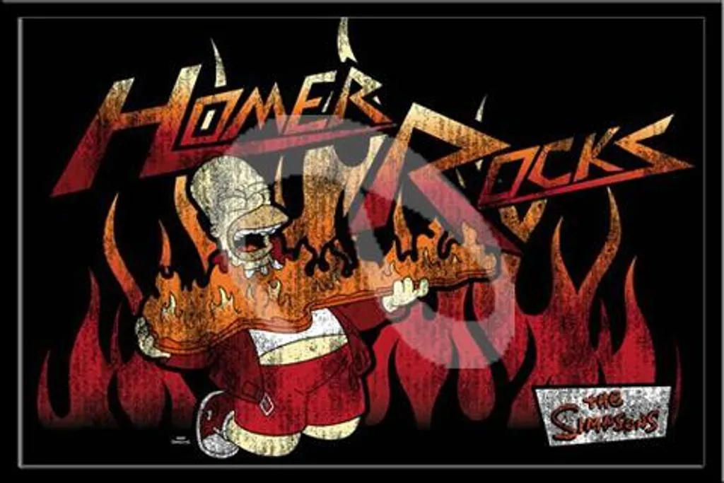 Poster Homer Rocks sous cadre amovible Shinsuke noir et vitre acrylique 61cm