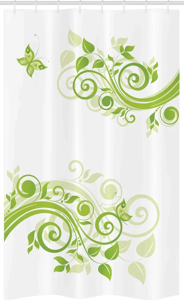 Tenda Doccia per Bambini e Famiglia Verde Floreale - 120x180 cm