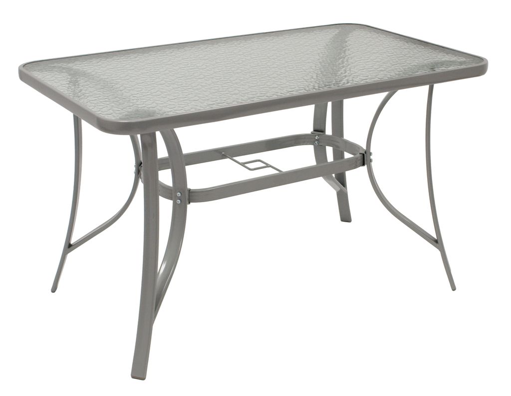 Gartentisch Esstisch Metalltisch Gartenmöbel Tisch Metall CLASSIC 90x150cm grau 