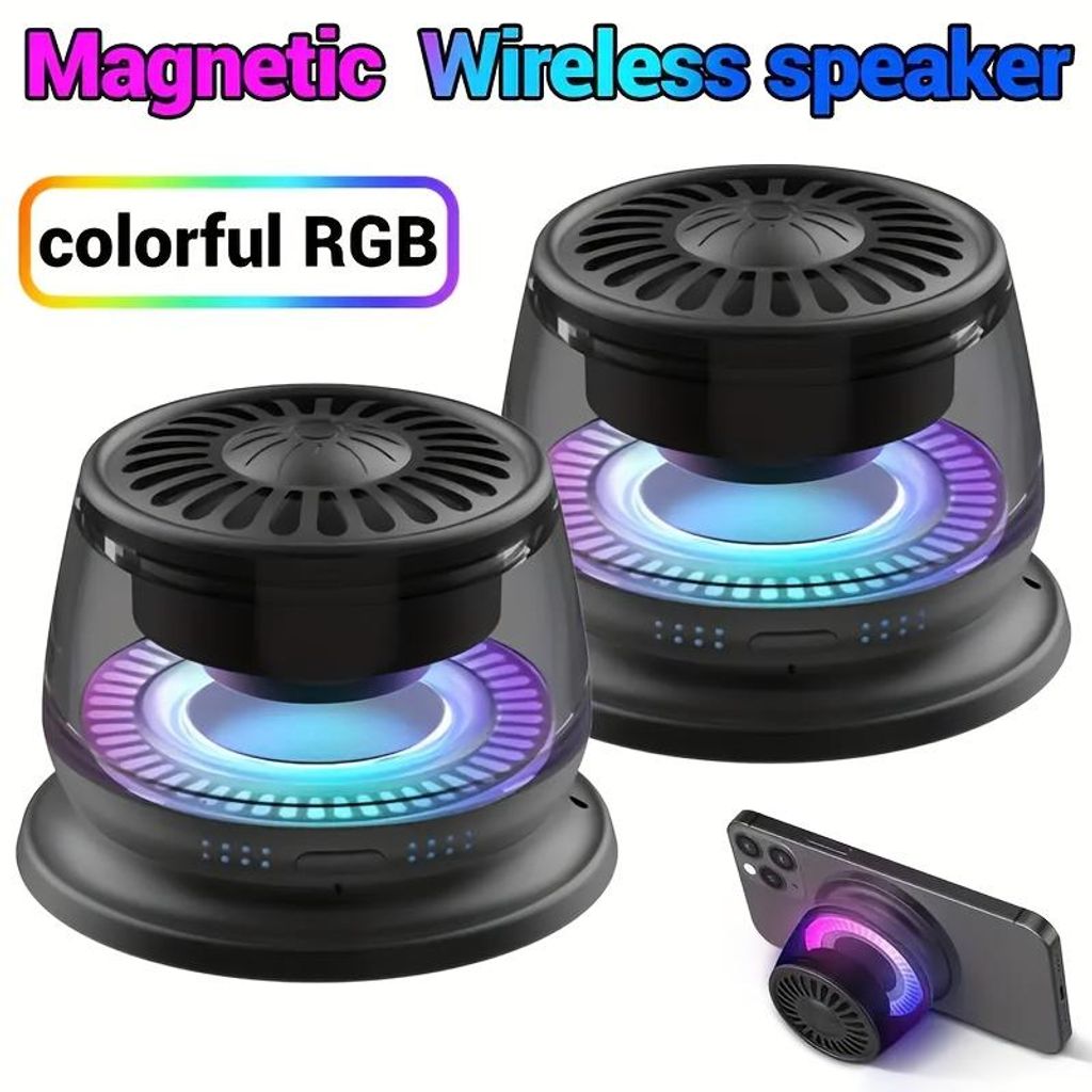 2Stk Magnetischer Tragbarer Bluetooth Lautsprecher Mini Produktbild 