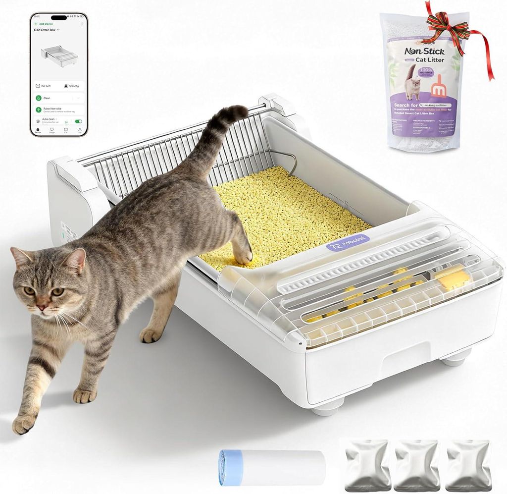 Vollständig offenes selbstreinigendes Katzenklo, Produktbild 