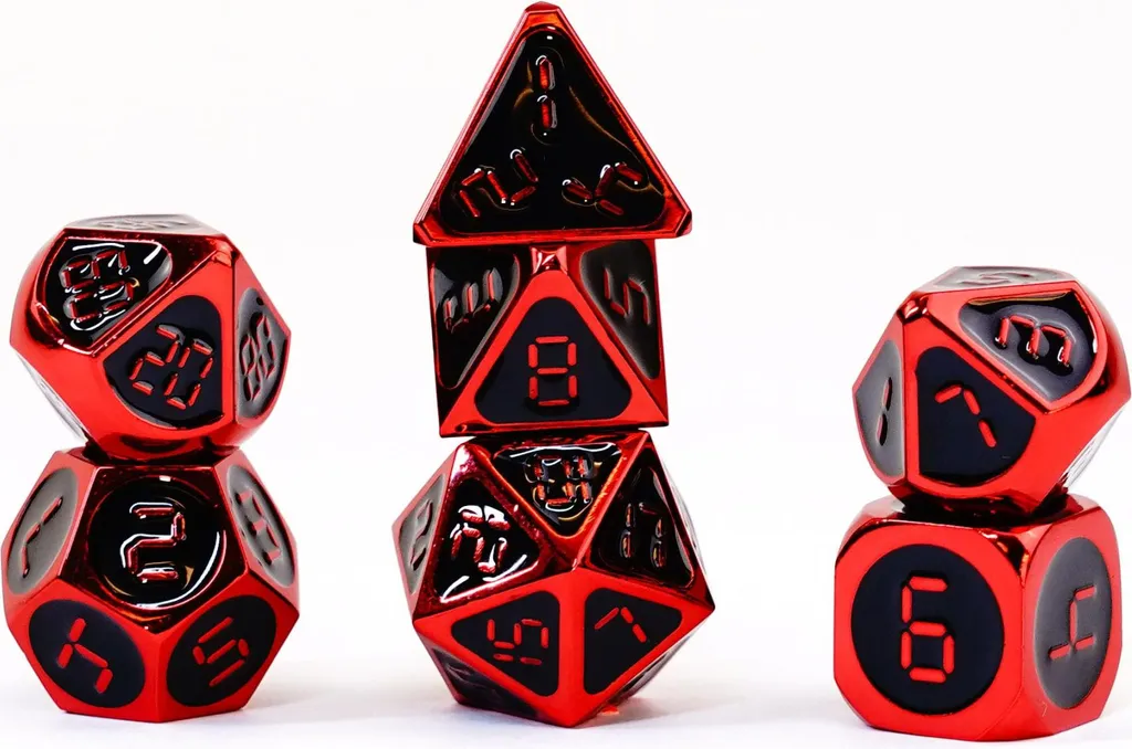 Dés de jeu FanRoll Rouge Noir pour Donjons et Dragons et Pathfinder