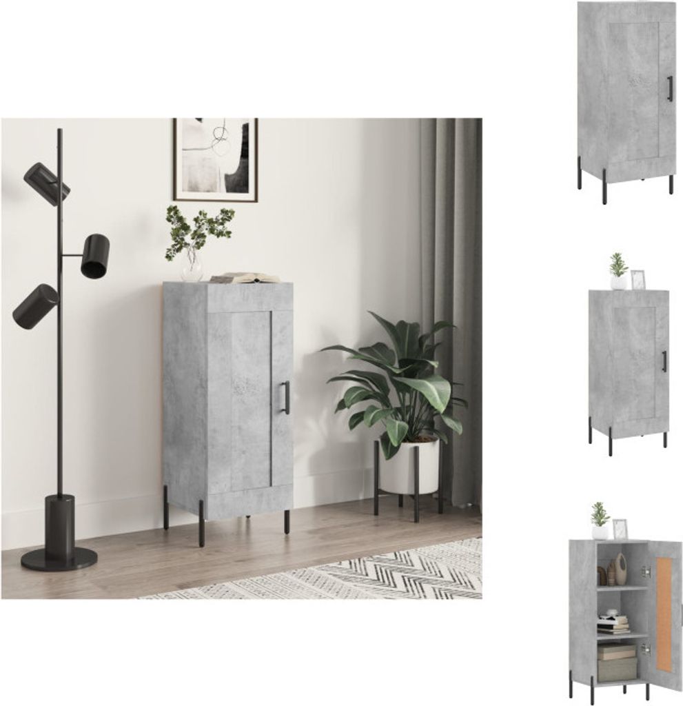 vidaXL Sideboard Betongrau 34,5x34x90 cm Holzwerkstoff - Sideboards