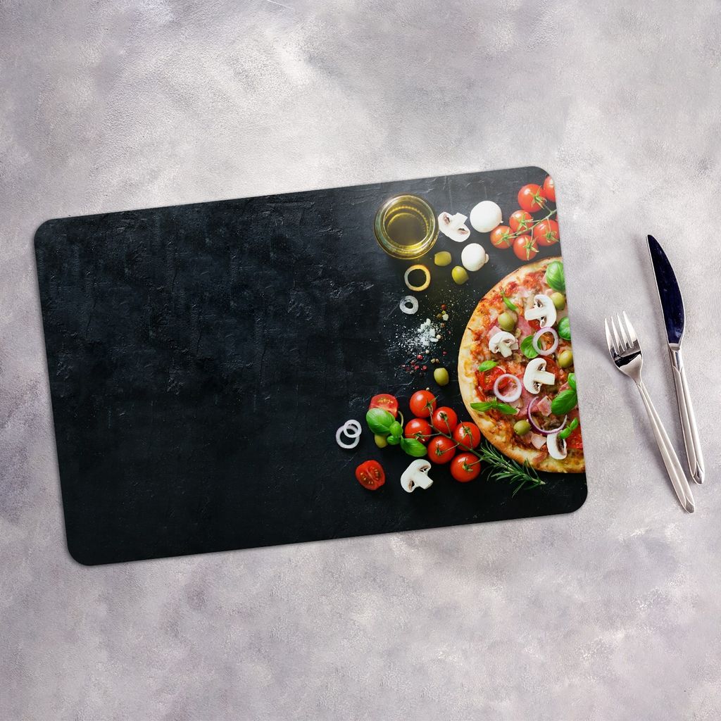 Tischset 4x45x30 cm Platzset Tischmatte Platzmatte Untersetzer - italienische pizza zutaten